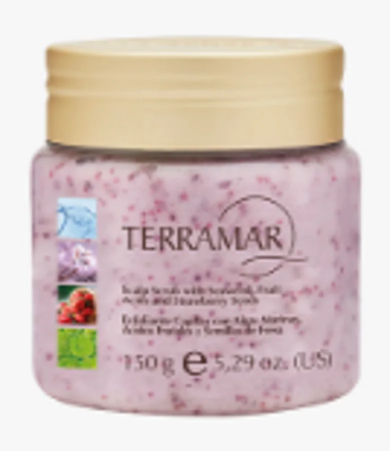 EXFOLIANTE CAPILAR CON ALGAS MARINAS, ÁCIDOS FRUTALES Y SEMILLAS DE FRESA